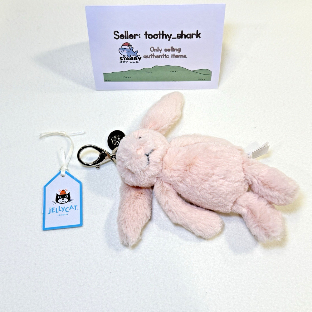 Jellycat Bashful Blush Bunny Bag Charm - New Tags Detached - Ship from US
